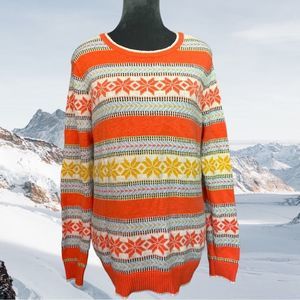 Nautica Icelandic stripes lighter weight knit sweater